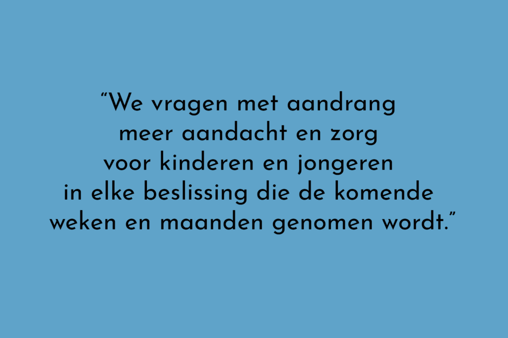 open brief belang vankinderen in coronatijden Memoranda lidorganisaties
